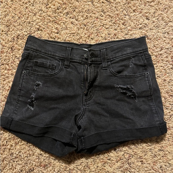 Old Navy Boyfriend Jean Shorts Black size 0 - Picture 1 of 4